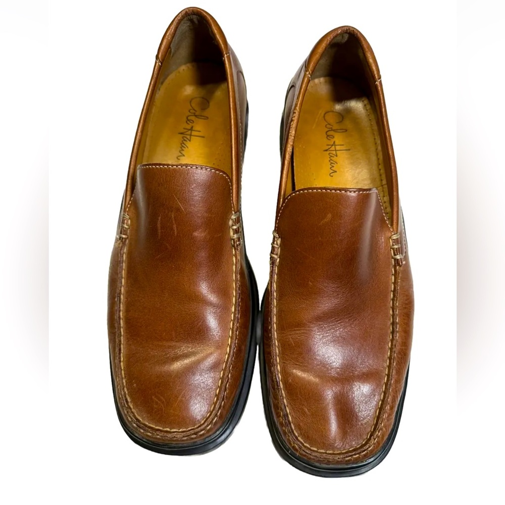 Cole Haan NikeAir Mens Size 8.5 B ‎ Brown Leather Slip On Penny Loafer Shoes